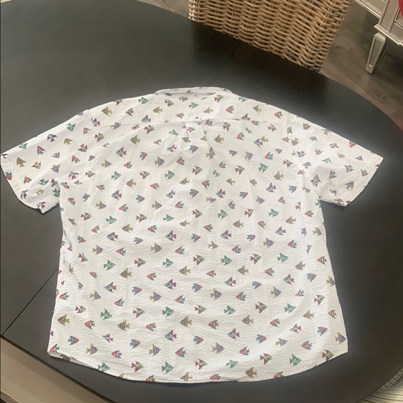 Nautica Men's White Short Sleeve Shirt with Colorful Print - Picture 3 of 5